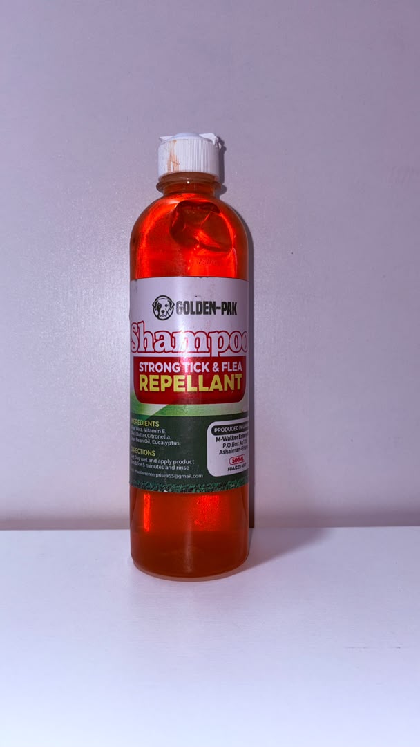 Golden-Pak Strong Tick &amp; Flea Repellant Shampoo for Dogs – 500ml