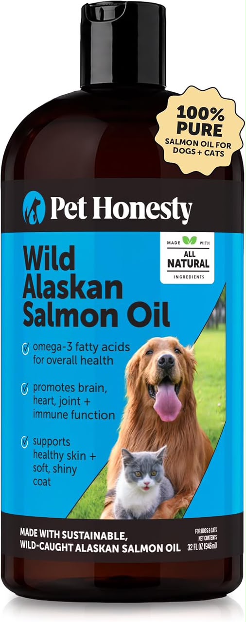 Pet Honesty Wild Alaskan Salmon Oil for Dogs &amp; Cats, 32 fl oz