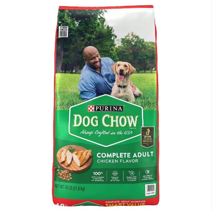 Purina Dog Chow Complete Adult Chicken Flavor Dry Dog Food – Complete &amp; Balanced Nutrition for Adult Dogs (48 lb / 21.8 kg)